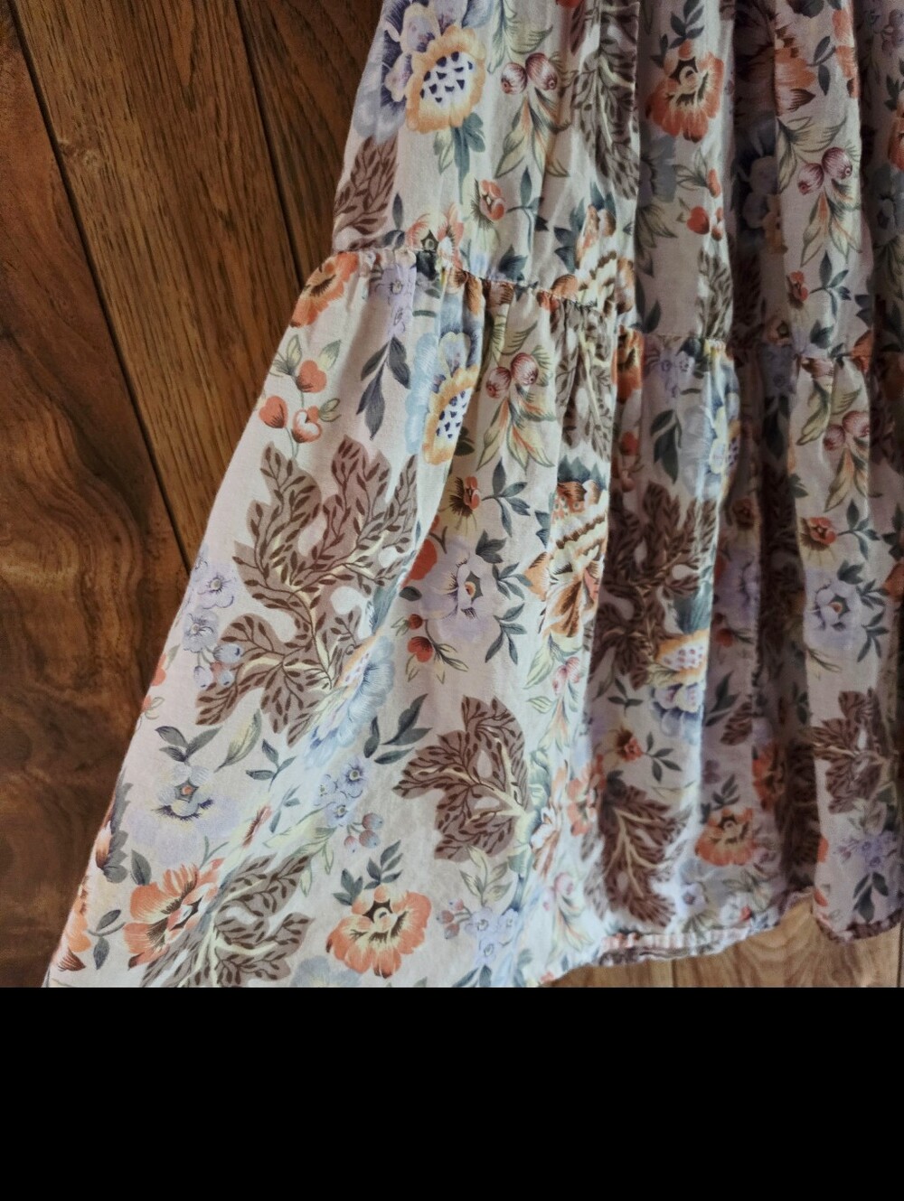 NIPON STUDIO WOMAN Boho Floral Tiered Midi Skirt, Size 16 - Picture 7 of 8